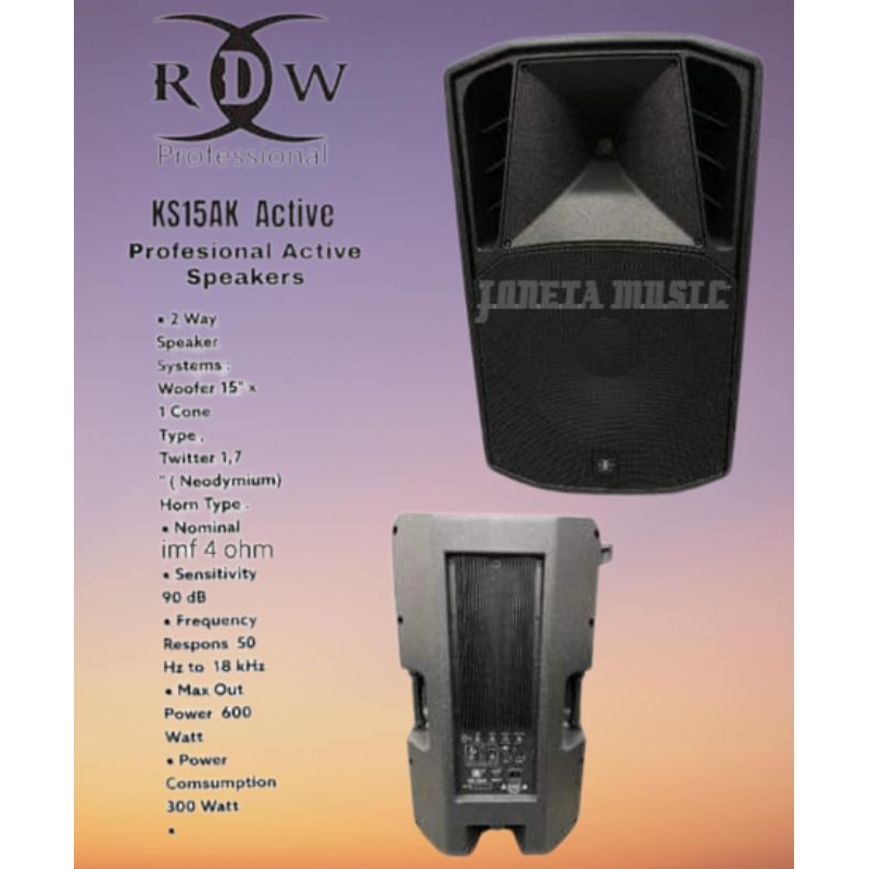 Speaker aktif 15 inch RDW KS 15AK KS15AK Original