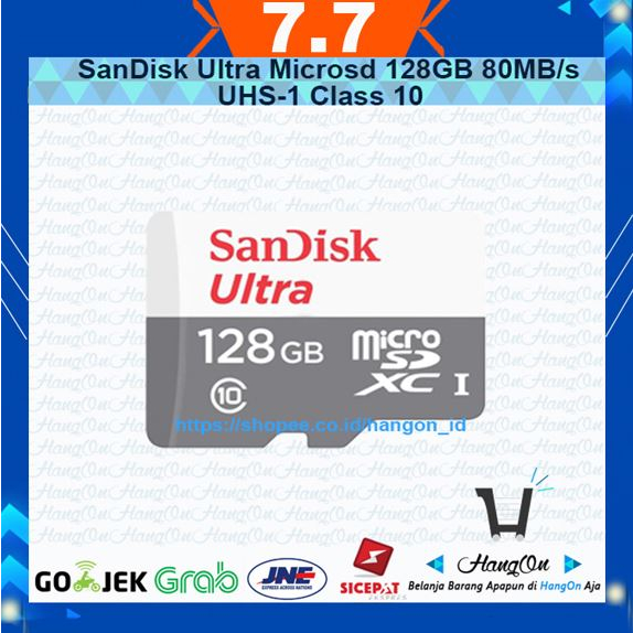 SanDisk Ultra Microsd 128GB 80MB/s UHS-1 Class 10 - No Adapter