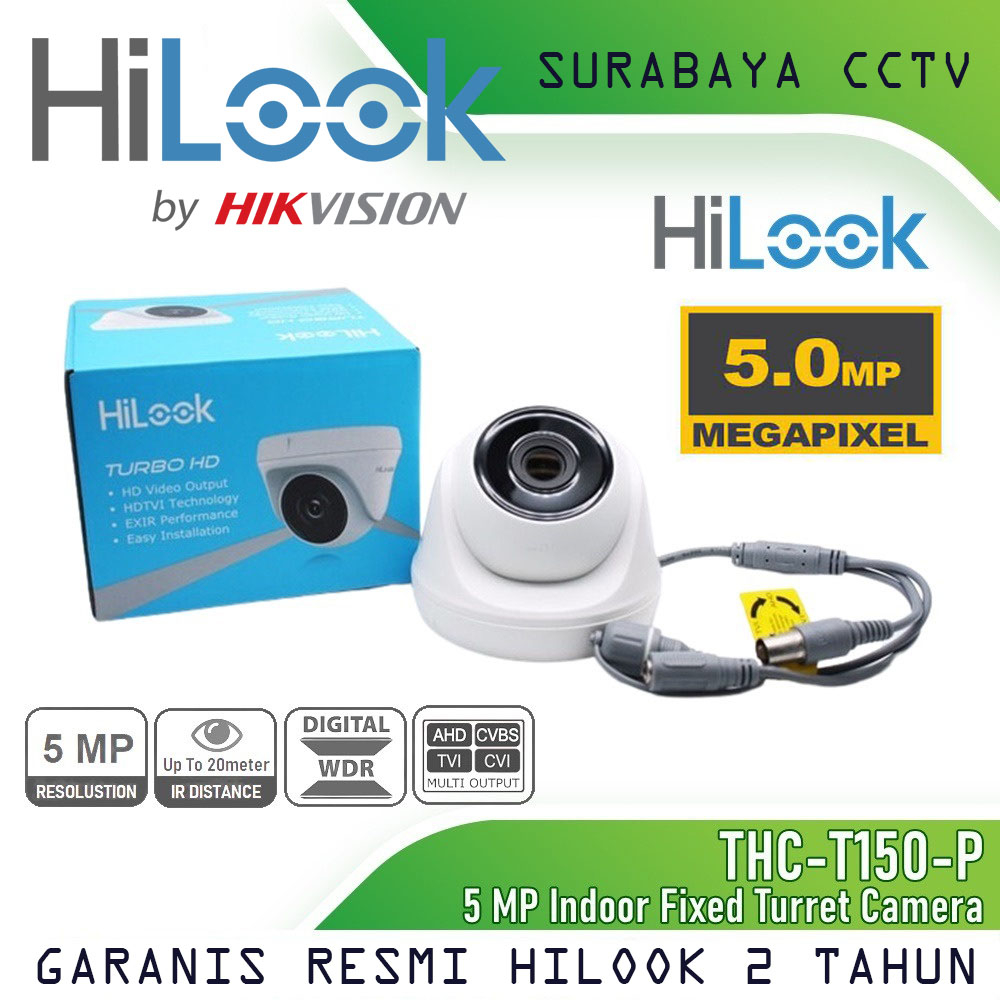 Kamera CCTV HDTVI Hilook by Hikvision Indoor 5MP THC-T150-P EXIR