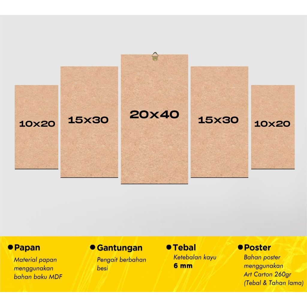 DNES Wall Decor PERSEBAYA SURABAYA 1 Set Hiasan Dinding Poster Kayu Pajangan Kamar Aestentic 5pcs
