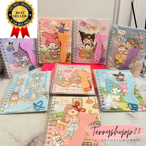 

Buku Binder Stiker Motif Cute Girl Melody Purin Kuromi Warna Gradasi Stiker Anti Air