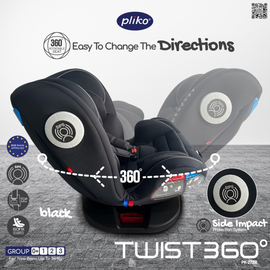 Carseat Pliko Pk 272B Twist 360 / Kursi Dudukan Bayi