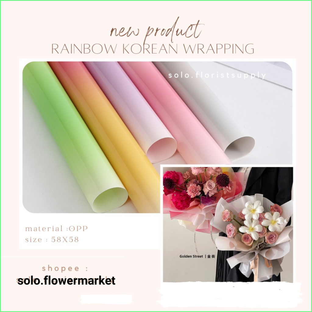 

RAINBOW KOREAN KERTAS FLOWER WRAPPING KOREAN COTTON RAINBOW PAPER KERTAS BUKET BUNGA HAND BOUQUET