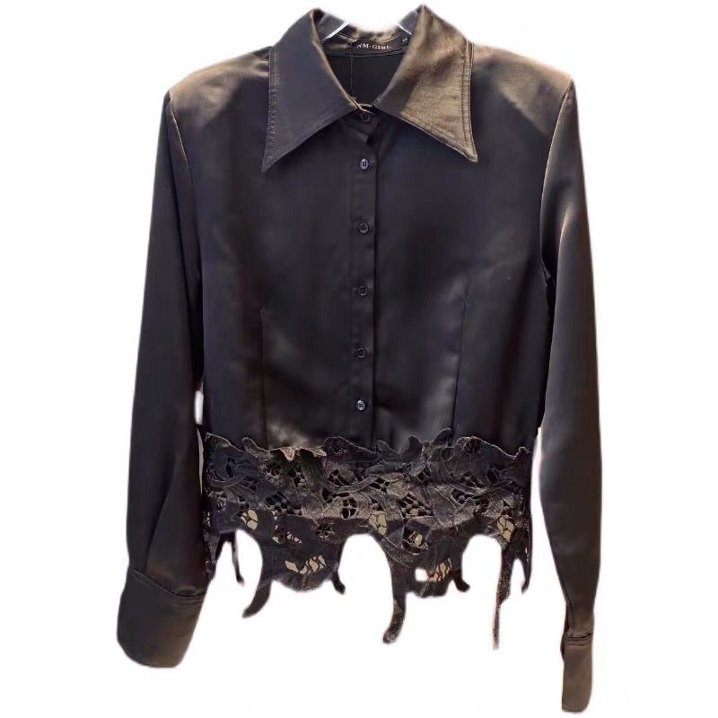 XIENNA Kemeja Korea Satin Puff Lengan Panjang