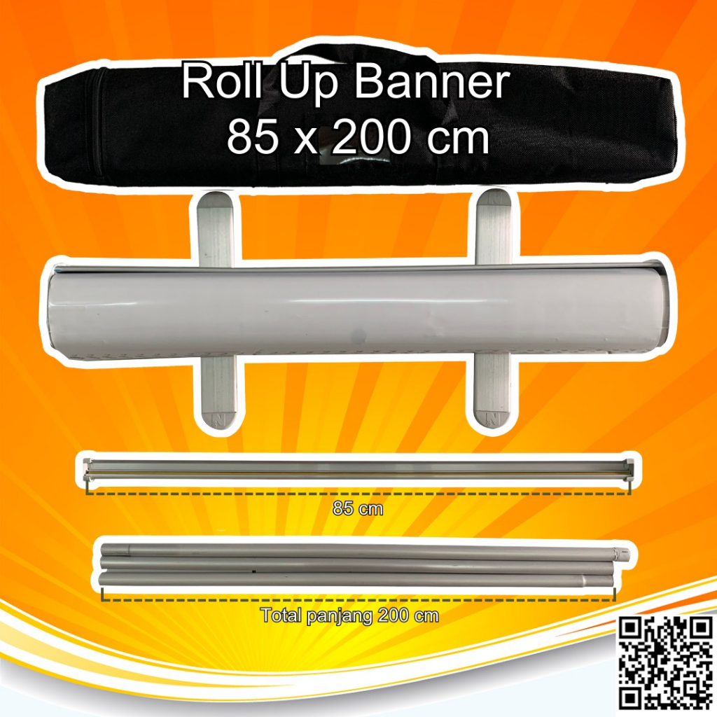 Rangka Bahan Roll Up Banner Almunium   85 x 200 cm Standing Display