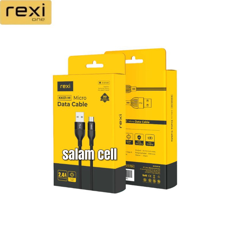 Kabel Data REXI KK01-M 2,4A Fast Charging Micro Usb Original Rexi Kk01 m Garansi Resmi