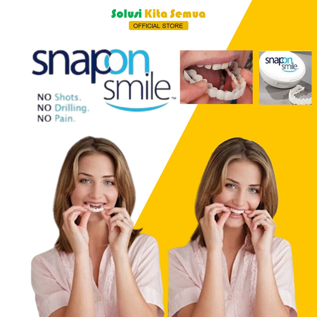 Gigi Palsu Instan 1 Set Atas Bawah Snap On Smile Veneer 100% Original