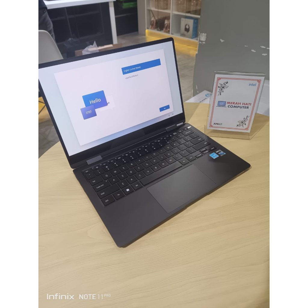 LAPTOP SLIM TERMURAH SAMSUNG GALAXY BOOK 2 360 2IN1 INTEL EVO I7 1255U 16GB 512GB IRIS XE 13.3FHD TOUCH BL FP WIN11HOME BLACK ORIGINAL