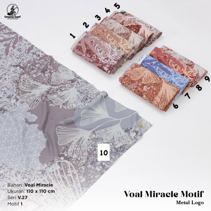 PART 1 (V.27) SEGIEMPAT VOAL MIRACLE MOTIF ICON METAL LOGO UMAMA SCARF