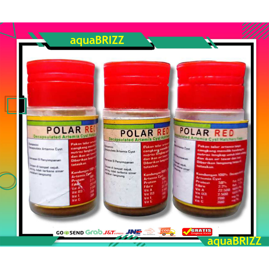 ARTEMIA POLARED POLAR RED TANPA CANGKANG PAKAN BURAYAK CUPANG GUPPY DISCUS DLL