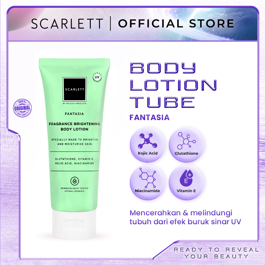 ❤️SWID❤️ Scarlett Whitening Body Lotion TUBE 180ml All Varian BPOM Original