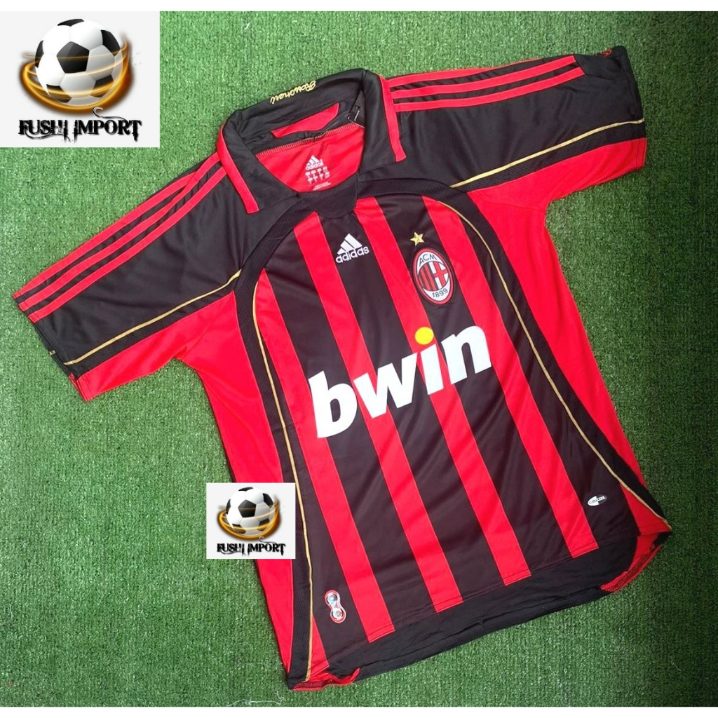 RETRO | Jersey Baju Bola Milan Home Bwin 2006 2007 Grade Ori