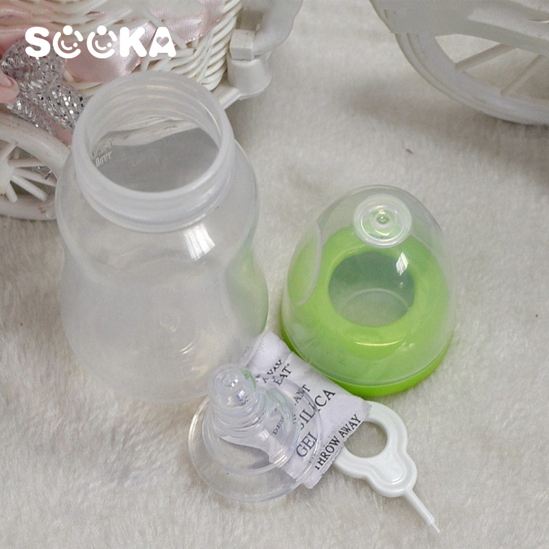 SOOKA Botol Susu Bayi Kaca Dengan Lubang Lebar - Bayi Baru Lahir 0-6 Bulan  180 ML BPA FREE SK-ECB1139