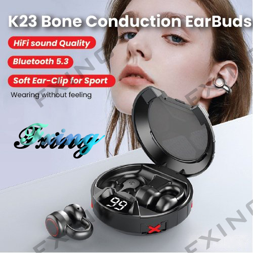 Original FXING K23 Wireless Headphone Bone Conduction Earring Gaming Sports Clip Ear TWS Earphone Bluetooth Smartphone