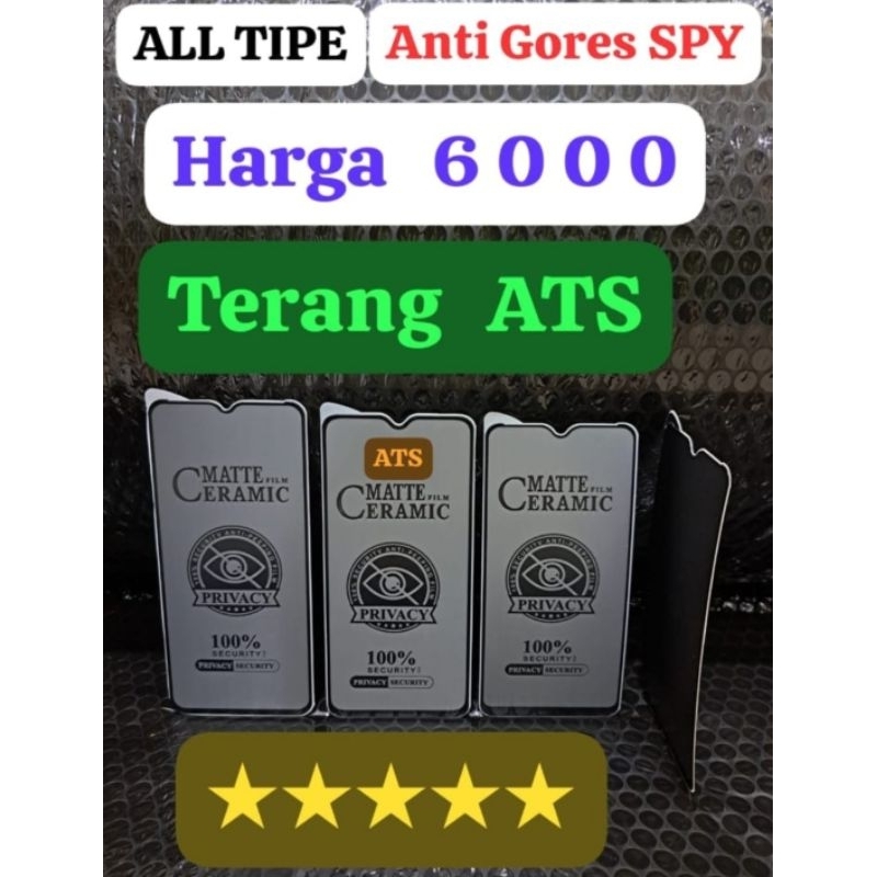 Temper Spy Matte Film Ceramic 100% Security Anti-Peeping Film Privacy 100% Security Tempered Glass Privacy Anti-Spy Tg AntiSpy Anti Gores Anti-Spy Temper Anti-Spy Tg Hitam Tg Gelap Tempered Glass Pelindung Layar HpHandphone Depan Black Hitam Matte Privacy