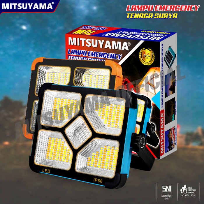 Lampu Emergency 75watt Tenaga surya MS-515 mitsuyama