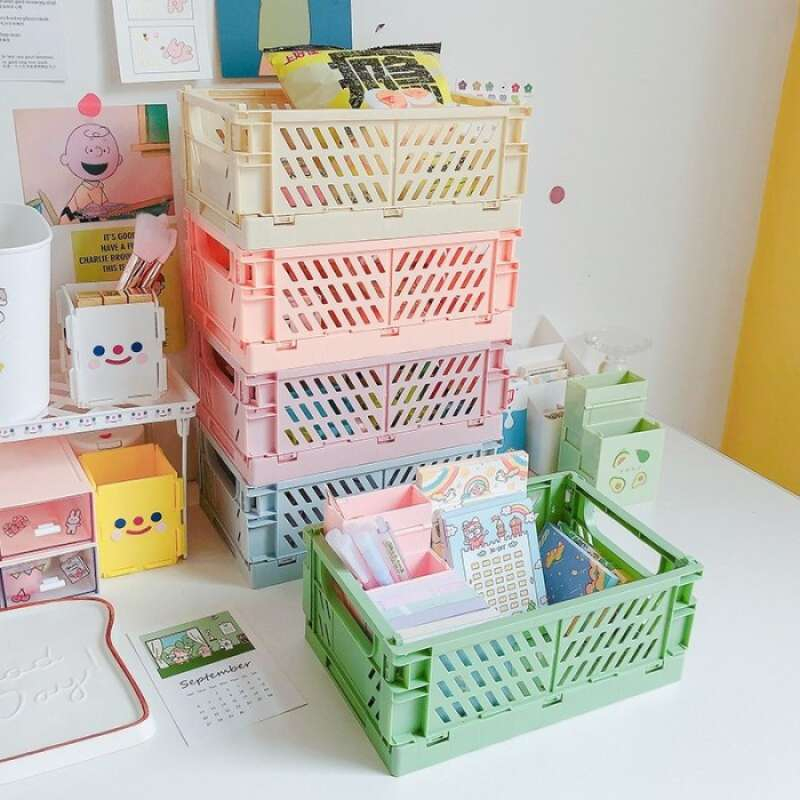 Keranjang Mini Lipat Serbaguna - Box Storage Aesthetic