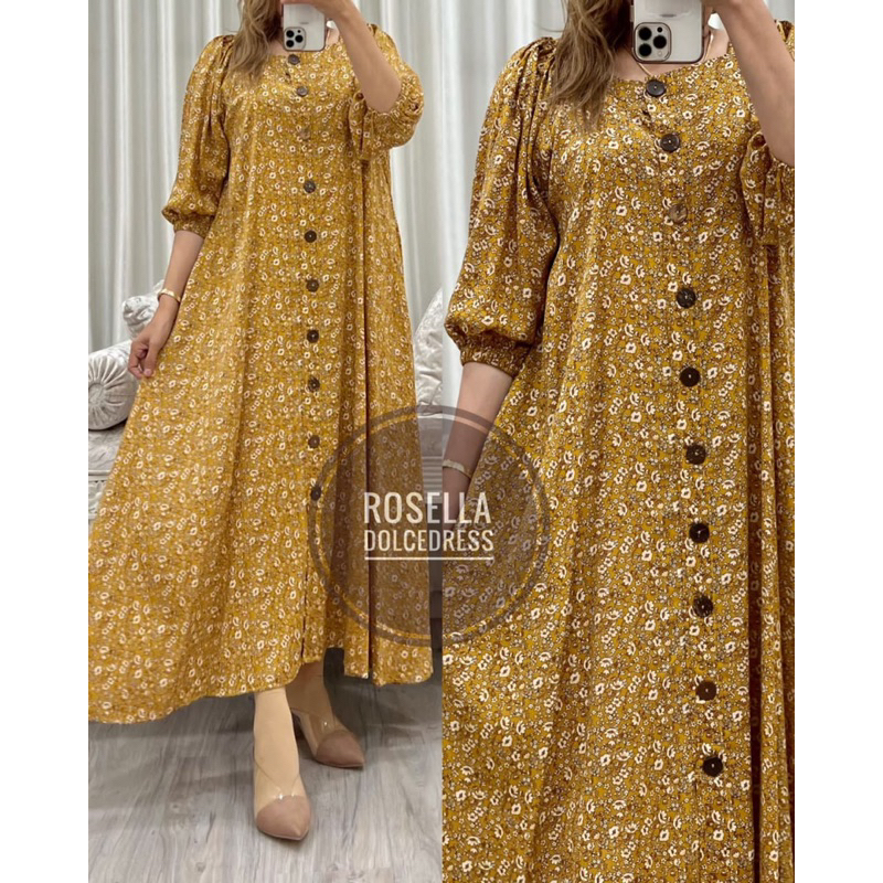 Daster Arab Dolce ROSELA Midi Dress Rayon Bumil Busui Best Seller