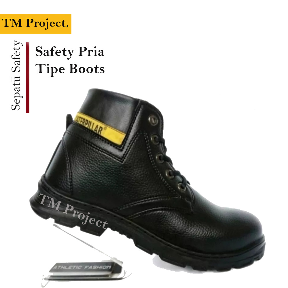 SEPATU SAFETY SEPATU PROYEK SEPATU KERJA UJUNG BESI BAHAN KULIT SEPATU PROYEK BOOTS PRIA DAN WANITA