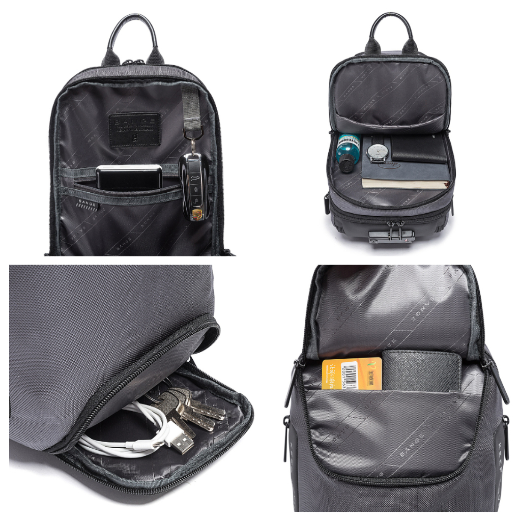 Bange BG7082 Tas Selempang Pria slingbag pria Lock TSA