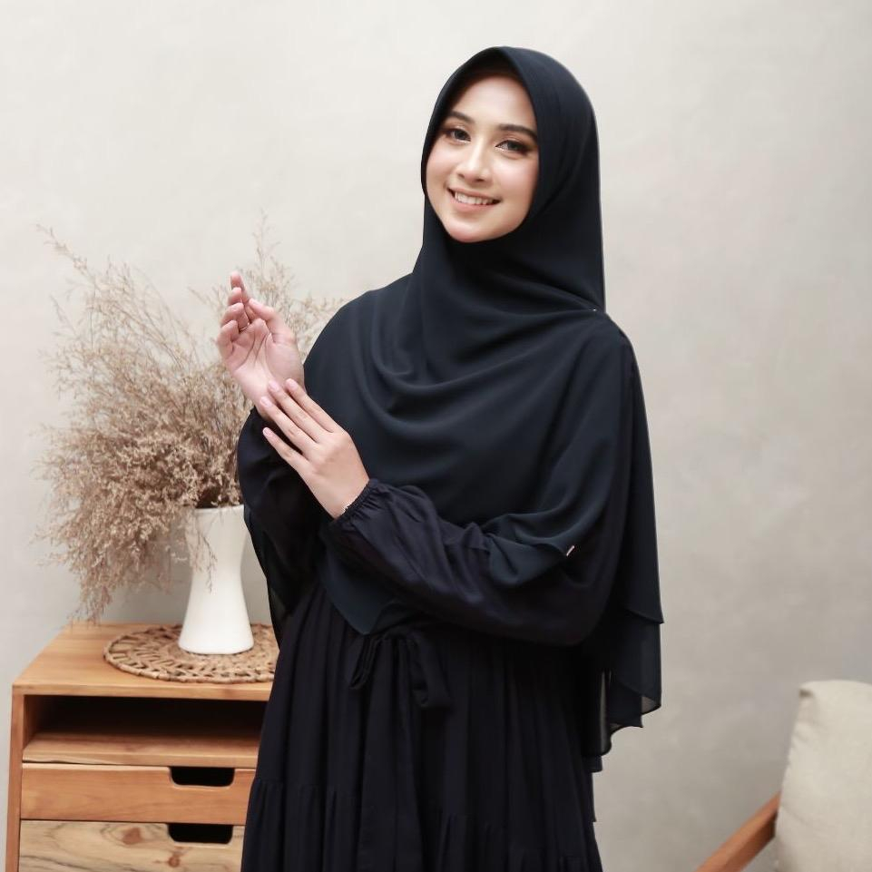 Khimar Pet Belah Yumna L/ Khimar Belah Ceruty