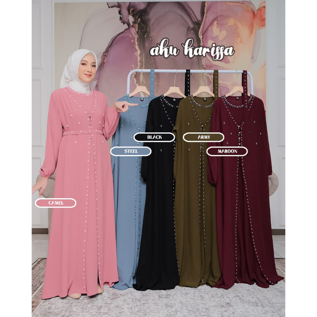 DRESS CRINGKEL ZENIRA NADIYA AKU KARISSA MIX ORNAMEN PAYET MEWAH GAMIS PESTA KONDANGAN HAJATAN SERAGAMAN HARI RAYA LEBARAN NEW ARRIVAL LUX HITAM POLOS