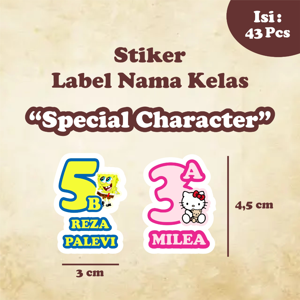 

Label Nama Kelas Character ( Isi 43 pcs )