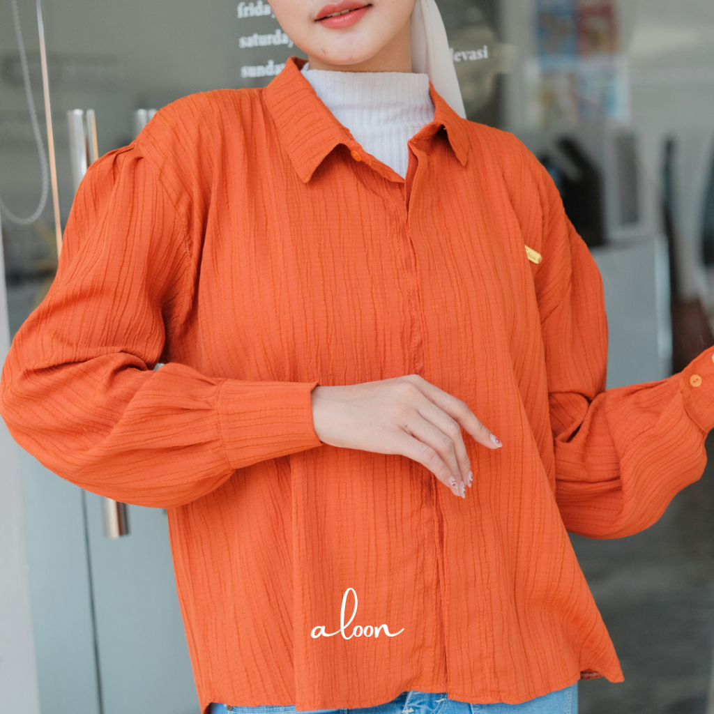 Luna Kemeja Oversize Bahan Lady Crush Busui Friendly – Kemeja Wanita Atasan Wanita