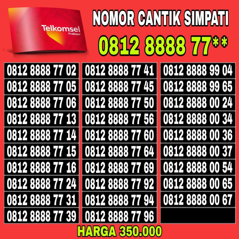 NOMOR CANTIK SIMPATI 8888