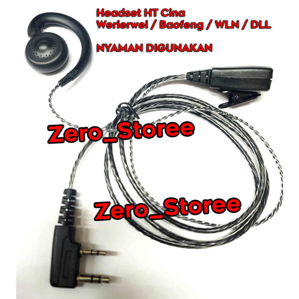 Headset Handsfree Earmic HT Weierwei Baofeng WLN uv5 HT CINA MIC BESAR MIG Werwei 3288 3288s 3288D UV5 dll