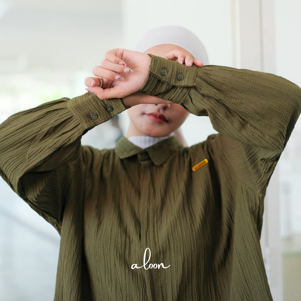 Luna Kemeja Oversize Bahan Lady Crush Busui Friendly – Kemeja Wanita Atasan Wanita