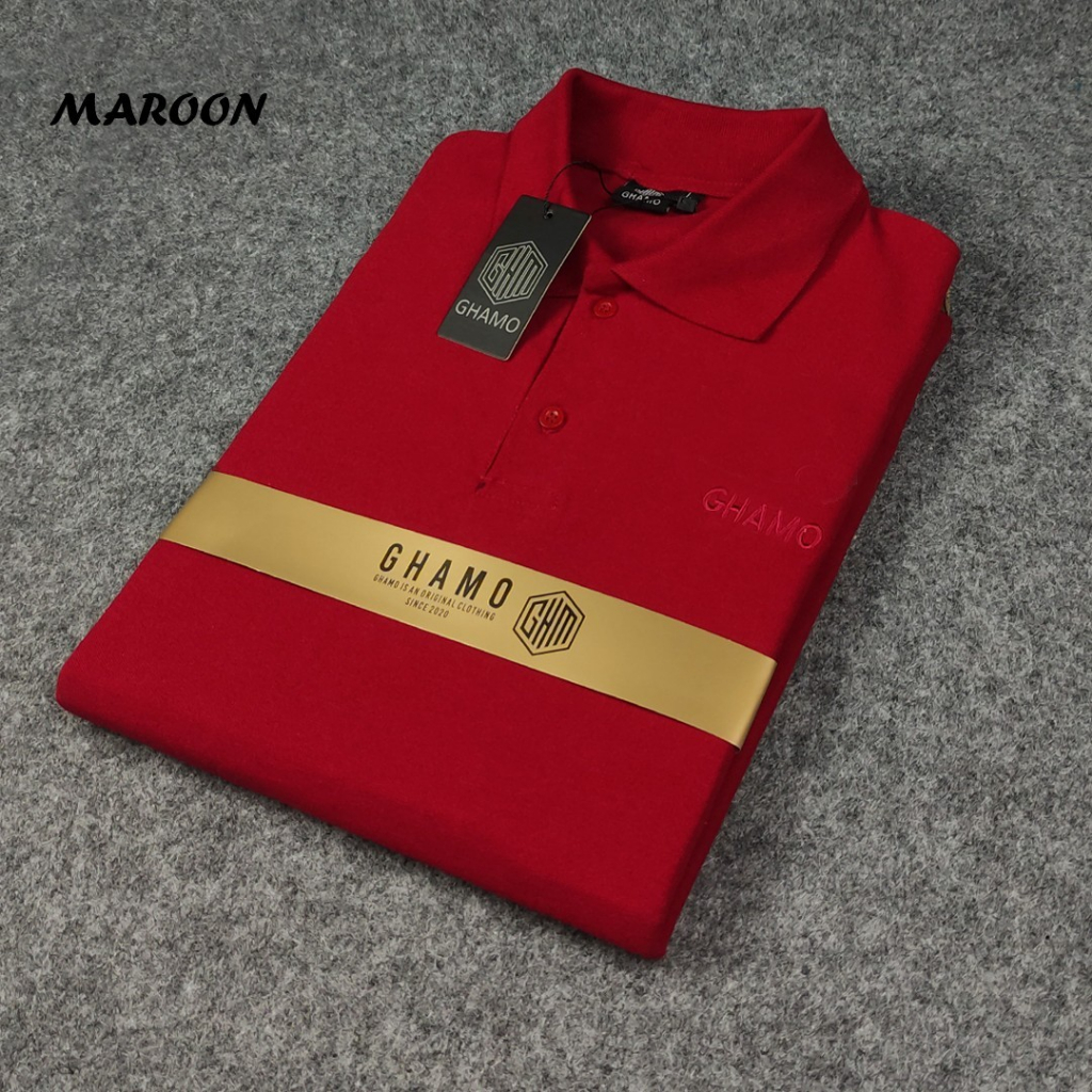 t-shirt kaos polo ghamo original logo bordir full tag dan lebel import kaos wangki pria wanita