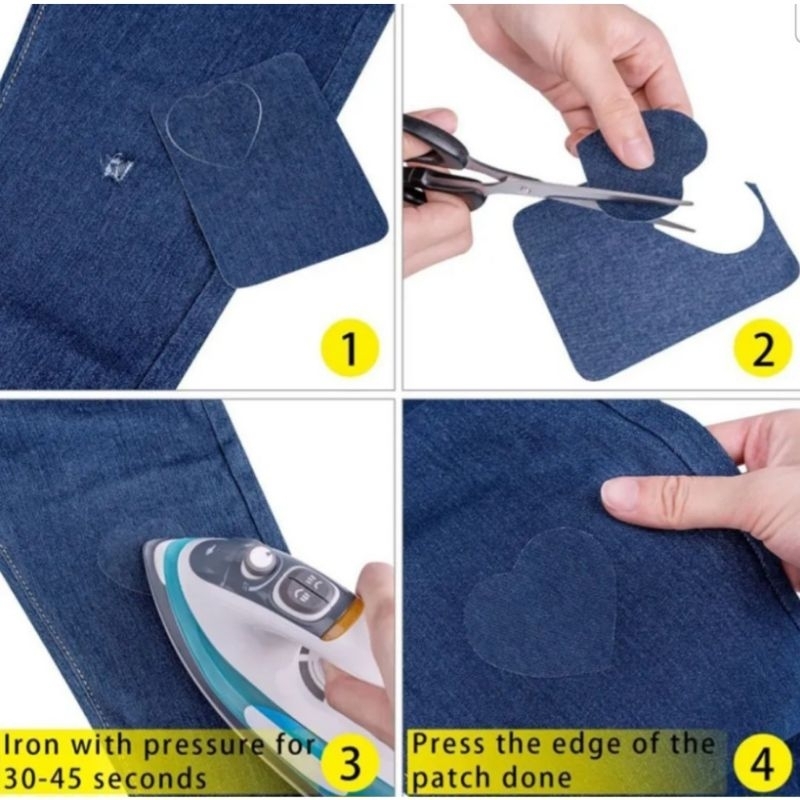 Kreatif Tambalan Jeans Denim Stiker Pakaian Kerajinan Menjahit 2PCS