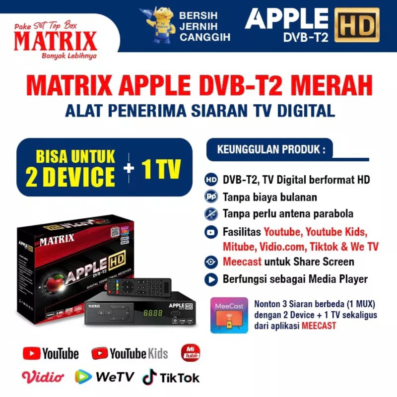 SET TOP BOX MATRIX APPLE MERAH