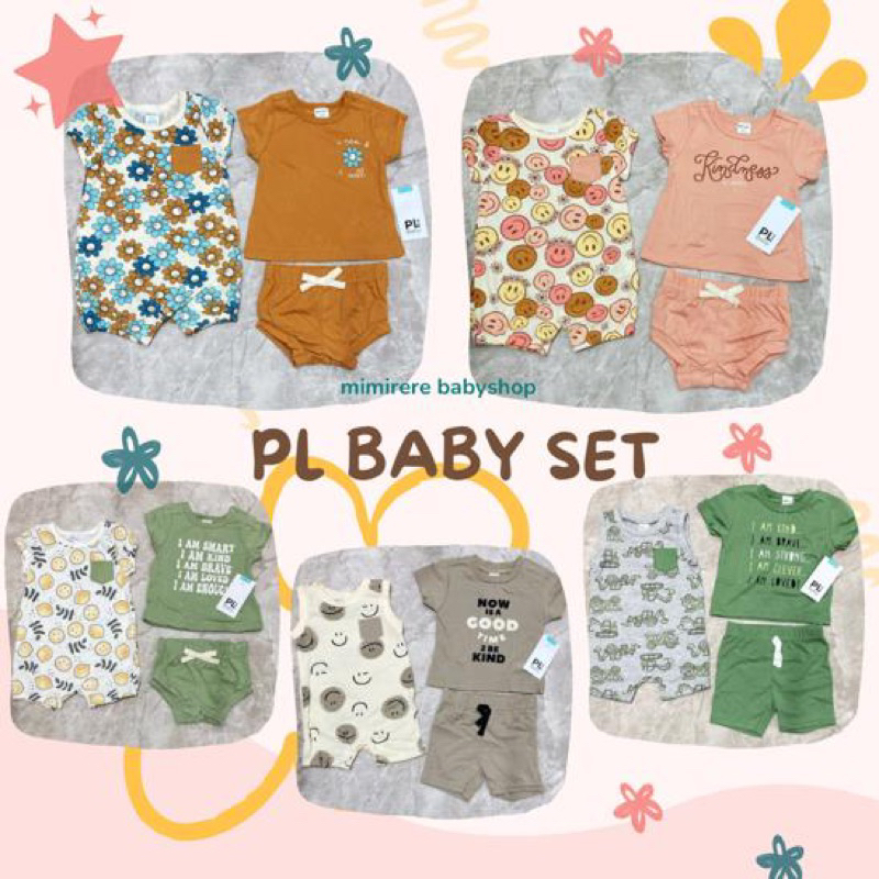 PL Baby Set Romper Tee Short | Setelan Pendek + Jumpsuit PL Baby