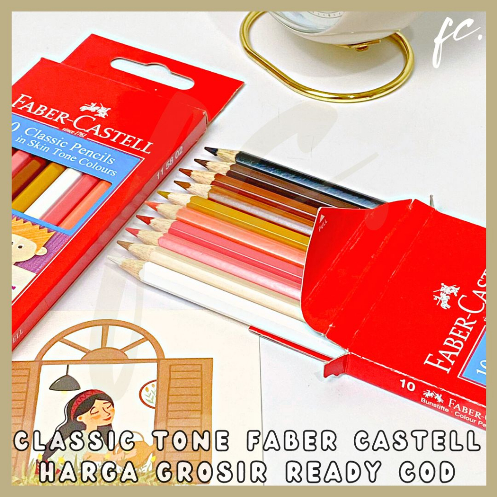 

Pensil Warna 10 Pcs Faber-Castell Original Classic Pencils 10L Skin Tone World Colour Warna Kulit Portrait Drawings Alat Tulis Kantor Sekolah Mewarnai Menggambar