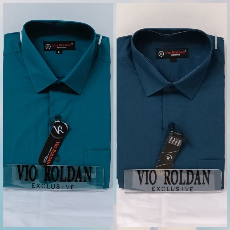 Vio Roldan kemeja pria lengan panjang kemeja polos