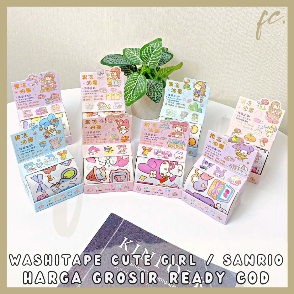 

1 Roll Solatip / Isolasi Washi Deco Tape SZ-150 Kartun Sanrio Hello Kitty Kuromi Cinnamoroll Pompompurin My Melody Sweet Cute Girl Scrapbook / Selotip Mini Refill Decotape Pastel DIY Kit Journaling Harga Grosir Ready COD