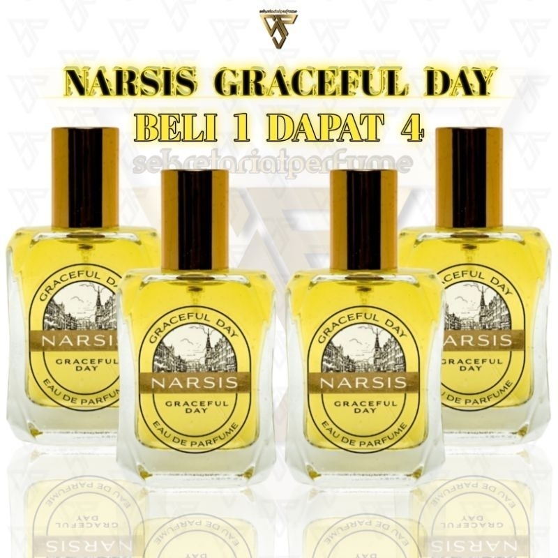 PROMO BELI 1 DAPAT 4 PCS NARSIS GRACEFUL DAY WANGI TAHAN LAMA PARFUM VIRAL TERLARIS NO. 1 30 ML