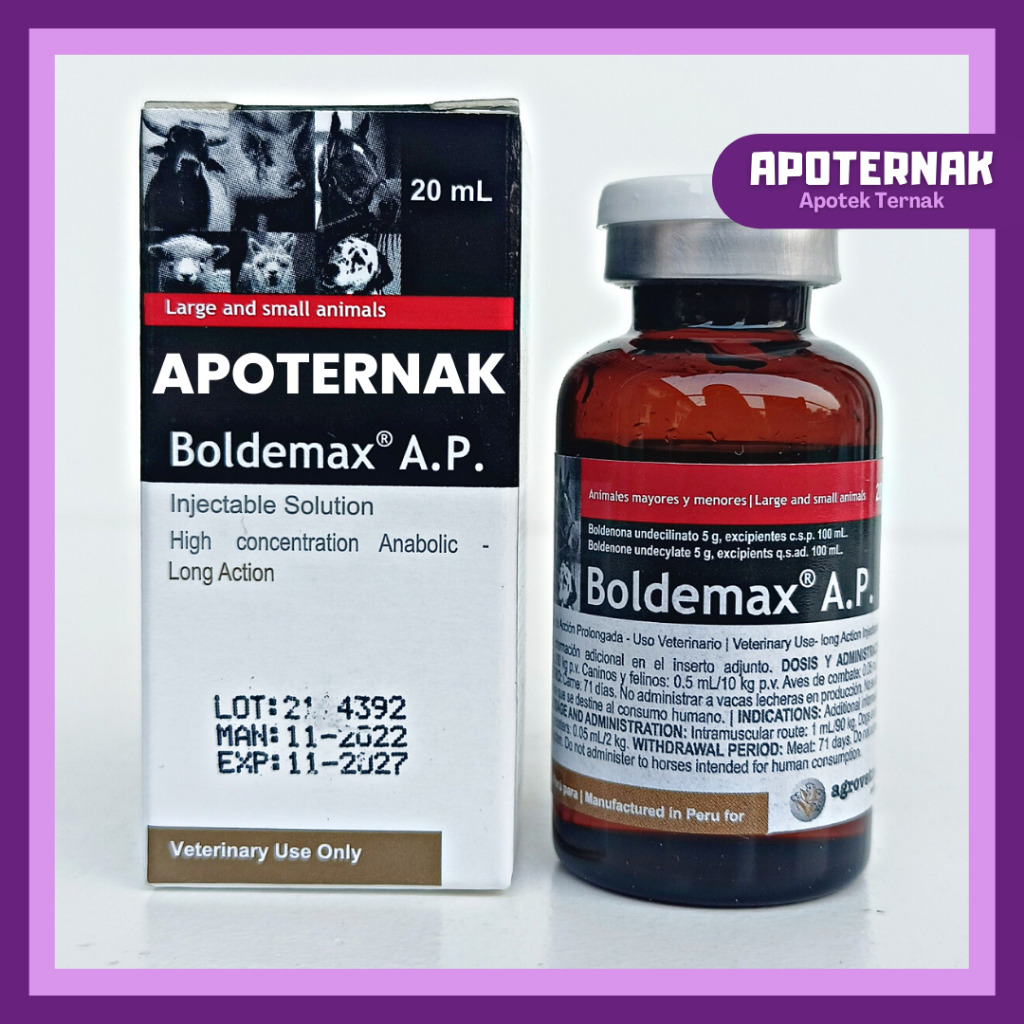 BOLDEMAX AP 20 ml |  Obat Penggemukan Hewan Ternak 100% Original