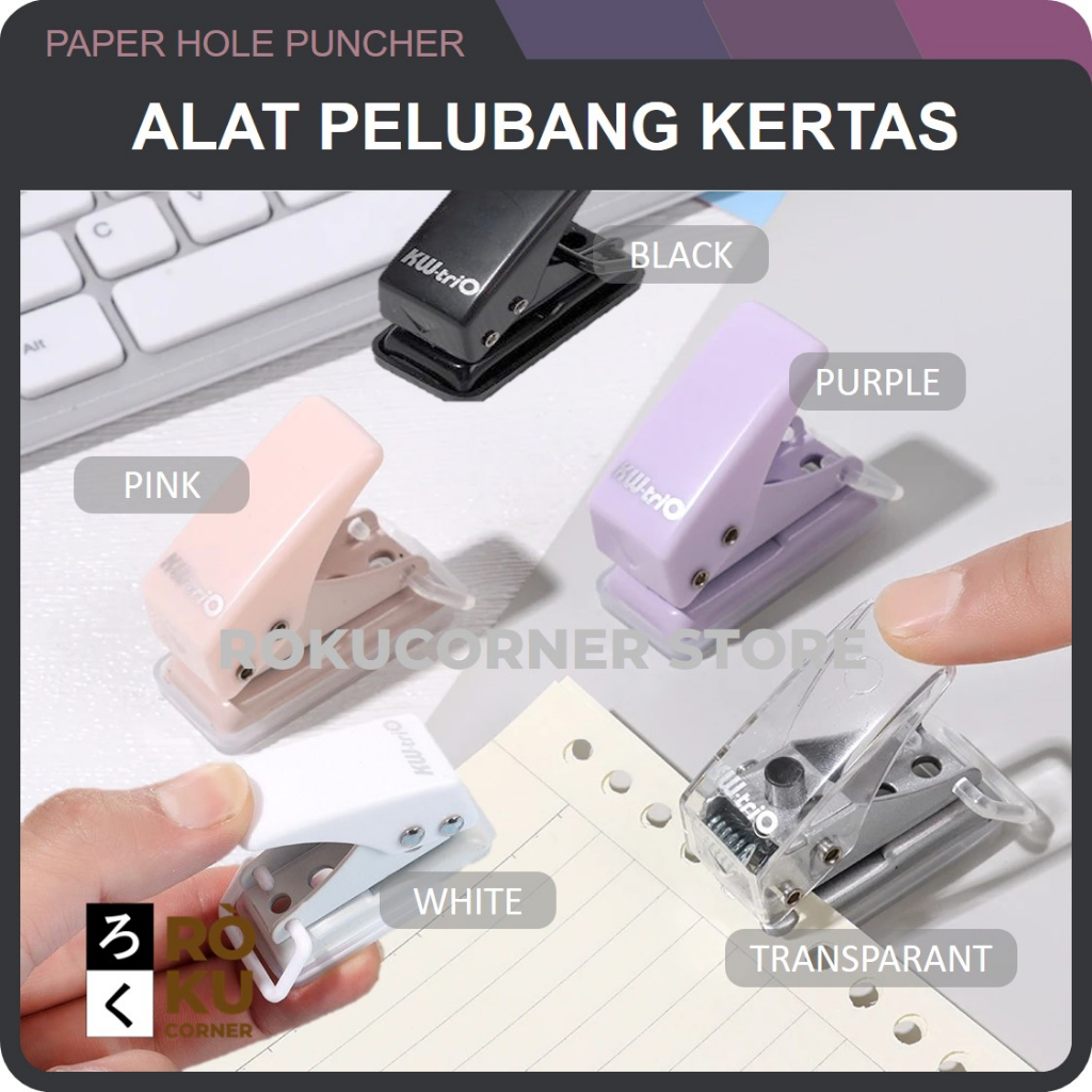 Alat Pelubang Plong Pembolong Kertas Paper Punch Hole Puncher Kecil