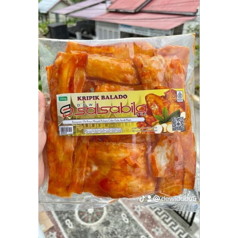 

keripik singkong balado original khas padang salsabila/keripik singkong balado panjang salsabila 250g/sanjay balado