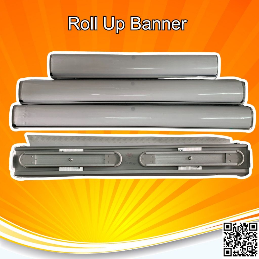 Rangka Bahan Roll Up Banner Almunium   80 x 200 cm Standing Display