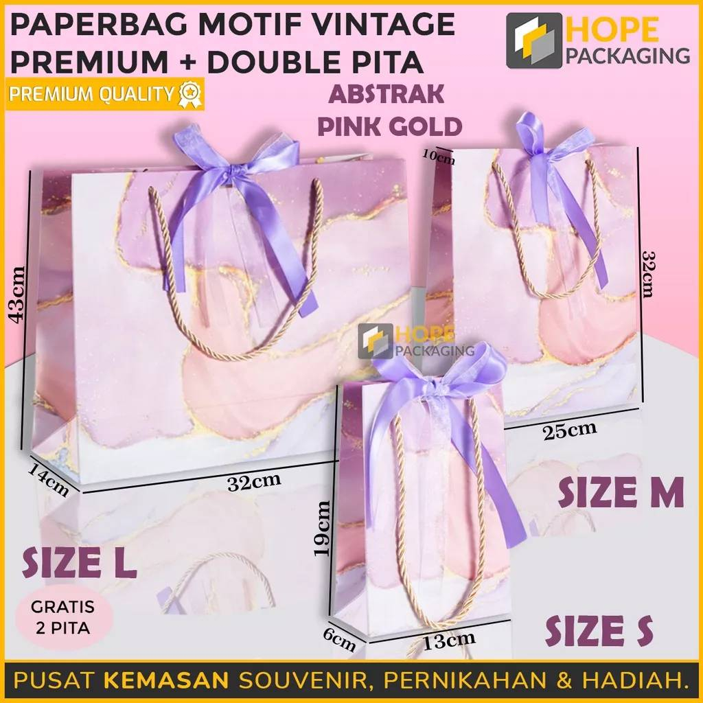 

Paper Bag Vintage Premium + Double Pita / Paper Bag Kado/Hadiah /Motif Vintage