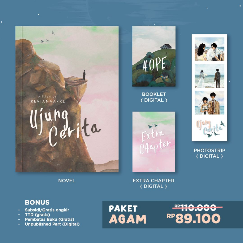 Novel  Ujung Cerita + TTD - Adilia Rosali / Lumiere Blanche - Cecilia Wang