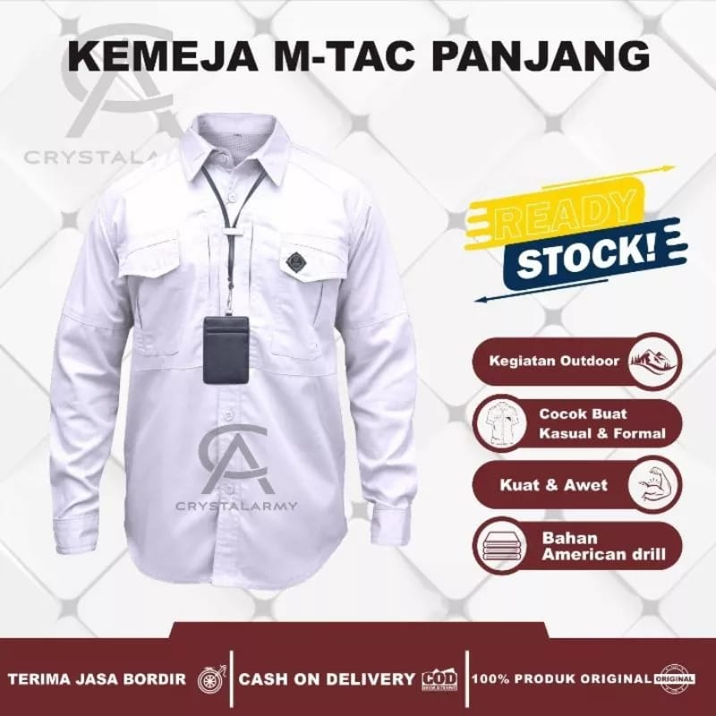 Kemeja M-Tac Panjang Big Size / Kemeja Lapangan / Kemeja Kantor / Kemeja Ukuran Jumbo