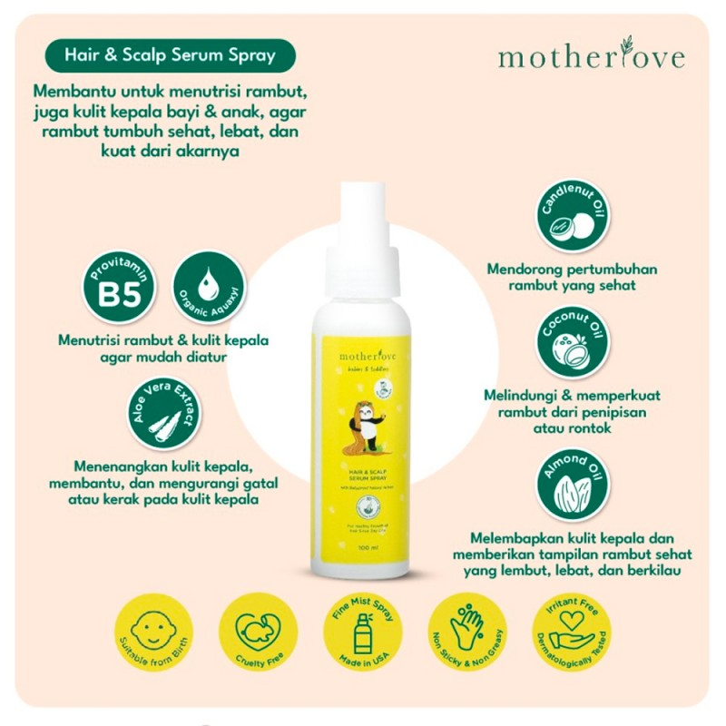 PERA726 MOTHERLOVE HAIR AND SCALP SERUM SPRAY / SERUM PENUMBUH RAMBUT ANAK 100ML