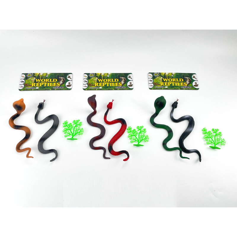 MAINAN ANAK REPTIL KARET ULAR SET WARNA WARNI MELINGKER SNAKE RUBBER WORLD