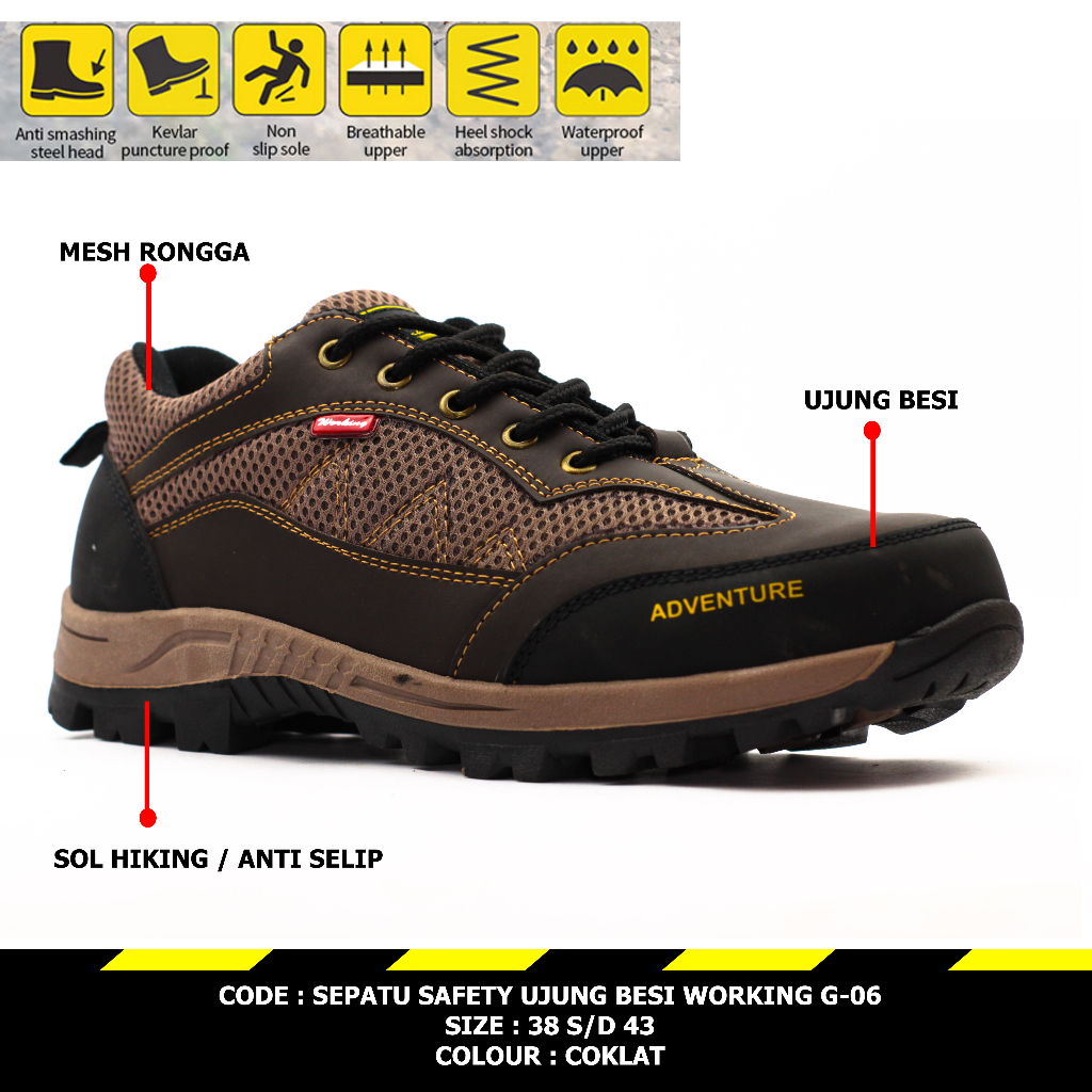 Sepatu Pria Safety Ujung Besi Working G-06