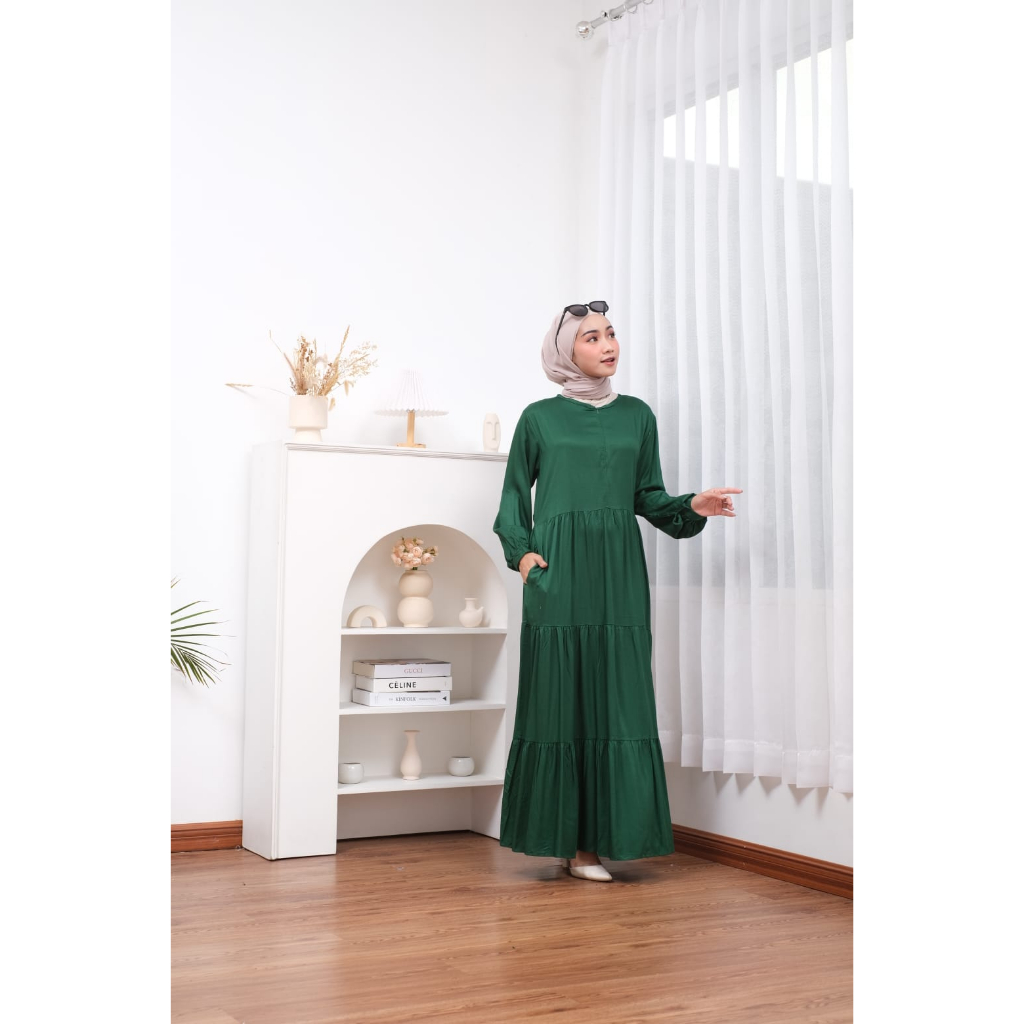 INARA DRESS BAHAN RAYON TWILL /  Gamis Kondangan BAJU DEWASA MURAH TERBARU 2023 Busui Friendly / GAMIS WANITA